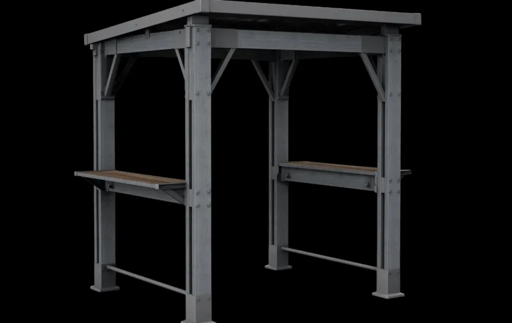 Gazebos>Keter Signature 8x6.5 Grill Gazebo - Rosewood Brown