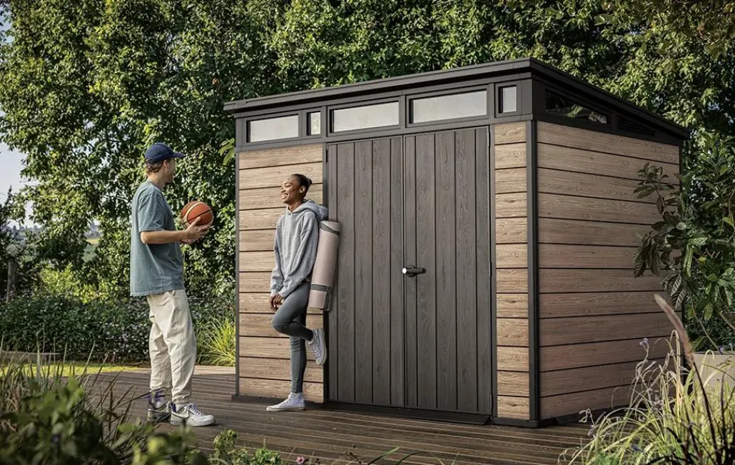 Medium Sheds>Keter Signature 9x7 Storage Shed - Ashwood Brown