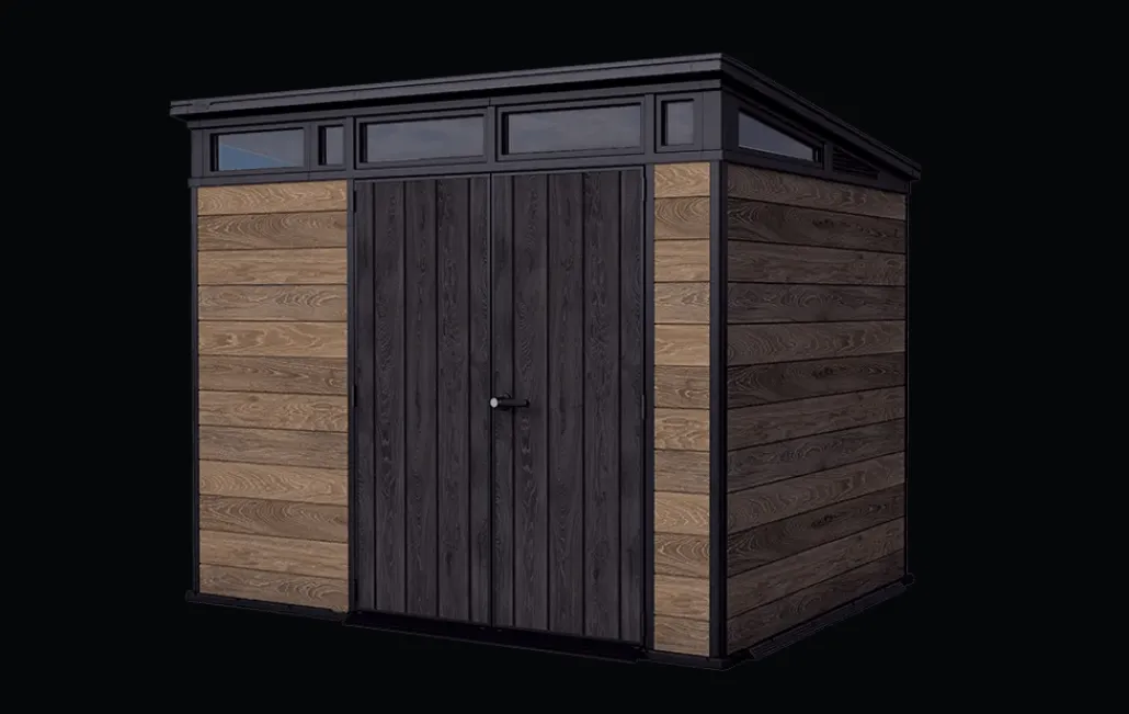 Medium Sheds>Keter Signature 9x7 Storage Shed - Walnut Brown