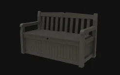 Outdoor Benches|Outdoor Storage Benches>Keter Solana 70 Gallon Outdoor Storage Bench - Brown