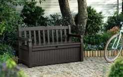 Outdoor Benches|Outdoor Storage Benches>Keter Solana 70 Gallon Outdoor Storage Bench - Brown