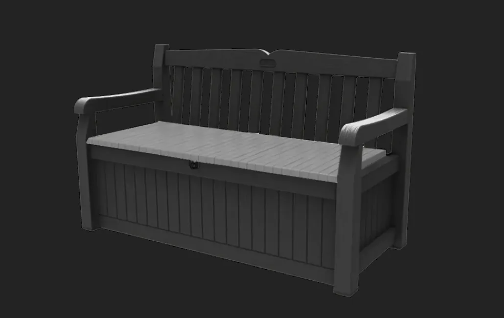 Outdoor Benches|Outdoor Storage Benches>Keter Solana 70 Gallon Outdoor Storage Bench - Grey