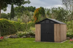 Large Sheds>Keter Stronghold 10x8 Storage Shed - Oak Brown