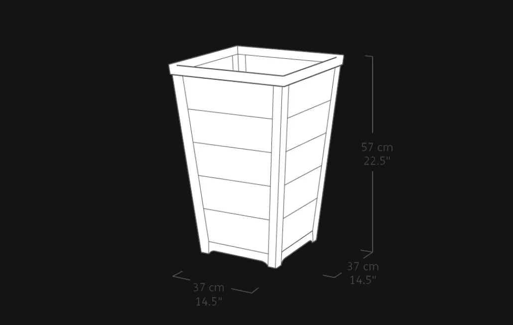 Planters>Keter Tapered Wood Look Planter Set of 2 - Graphite