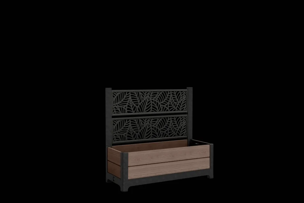 Planters|Garden Beds>Keter Tulip 26 Gallon Privacy Screen Planter - Brown