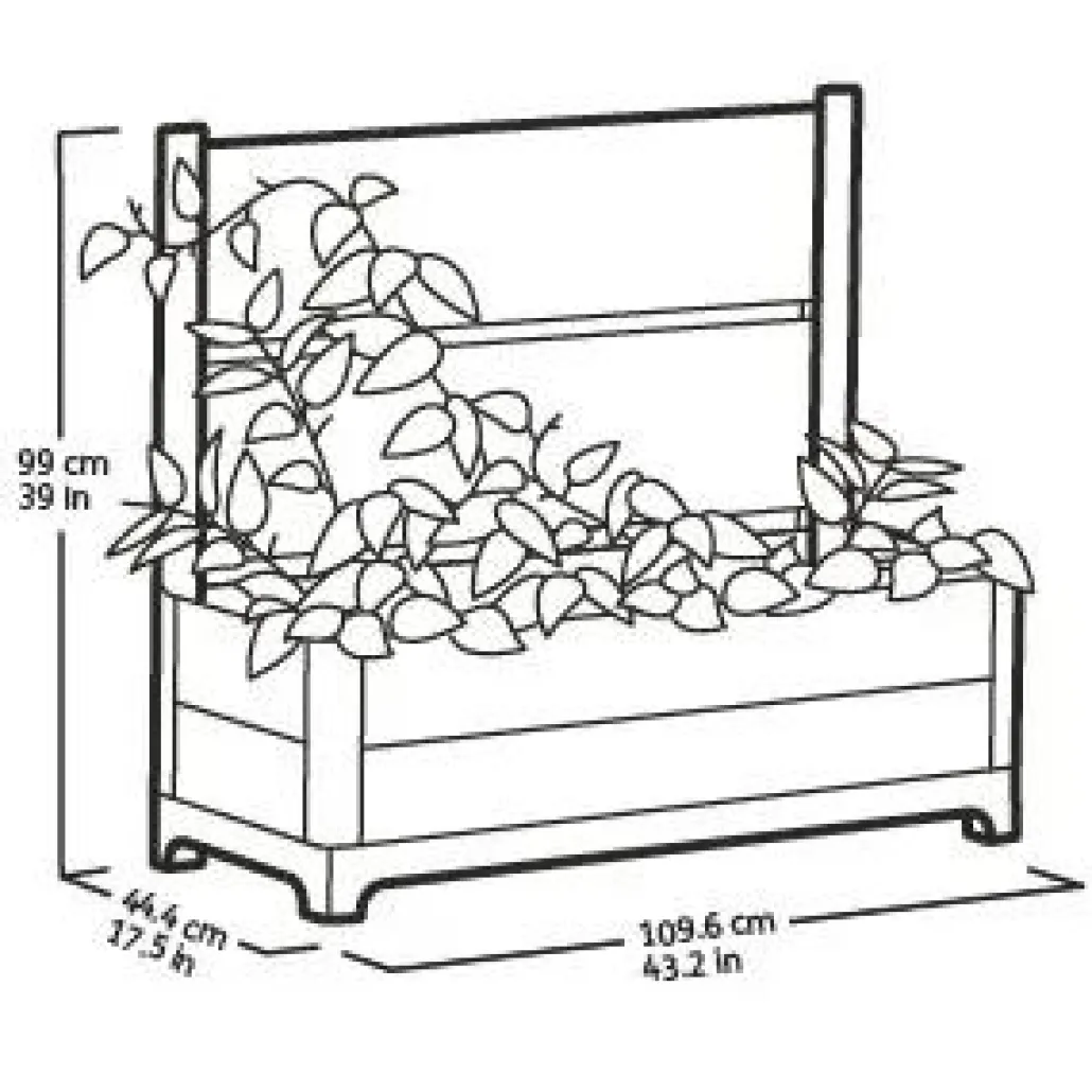Planters|Garden Beds>Keter Tulip 26 Gallon Privacy Screen Planter - Brown